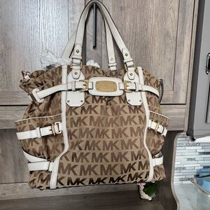 Michael Kors Brown and Cream Signature Tote
